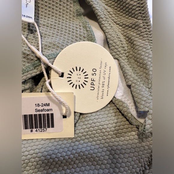 NWT Rylee + Cru Laced One Piece Swimsuit in Seafoam, size 3-6 months - Picture 5 of 13